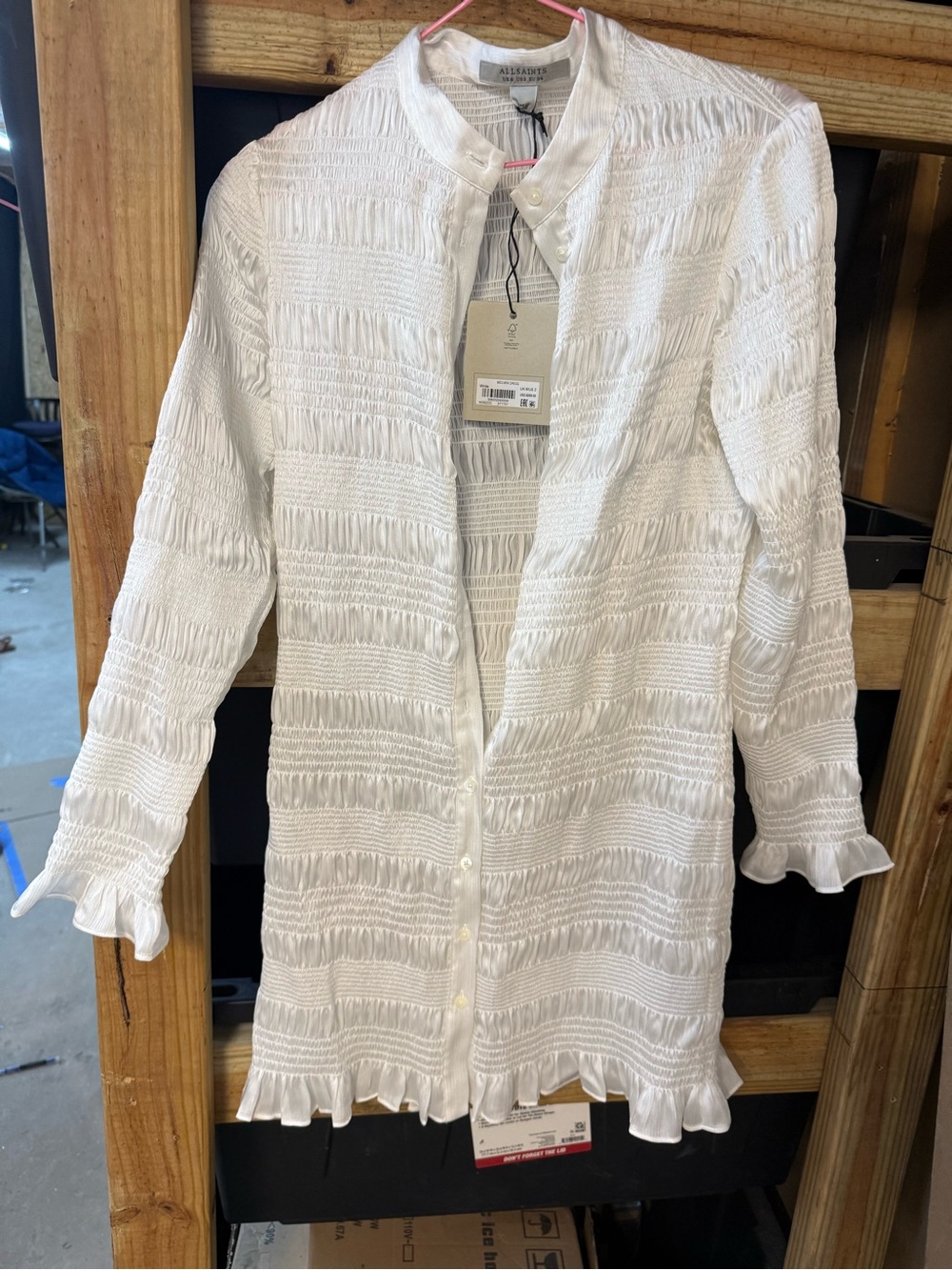 AllSaints White Textured Swim Coverup